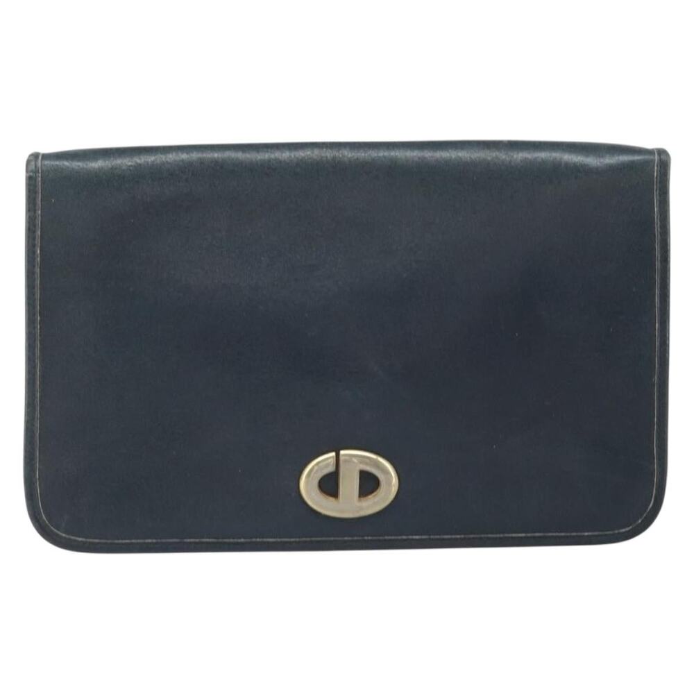 Dior Leather Chain Shoulder Bag Navy